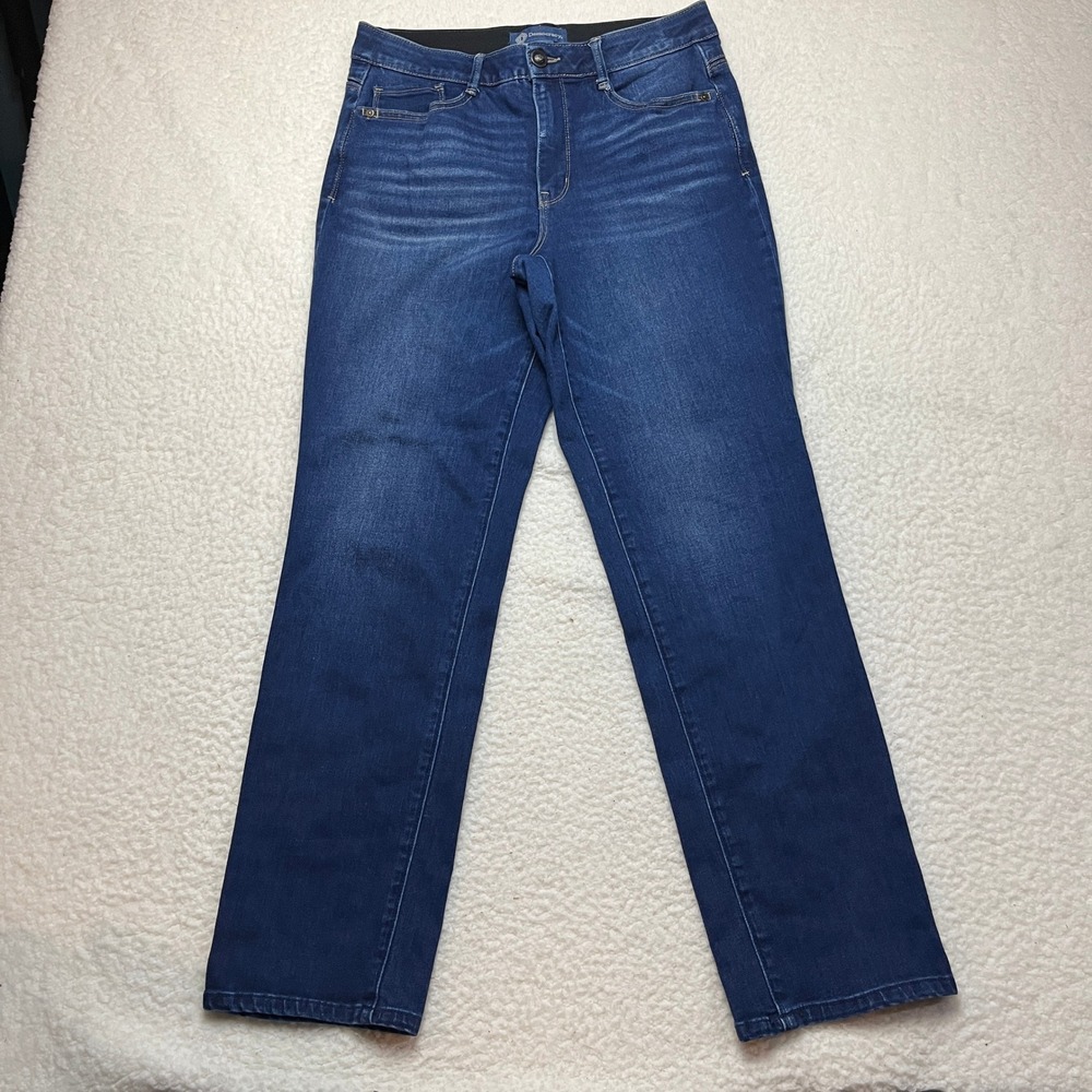 Democracy Jeans Womens 12 Blue Ab Solution Straight Leg Stretch B2450ZYMP Denim - Picture 2 of 10